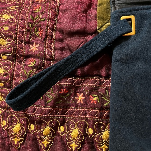 Rare Bonnie Boynton Vintage Suede Wristlet, Navy - Picture 4 of 9